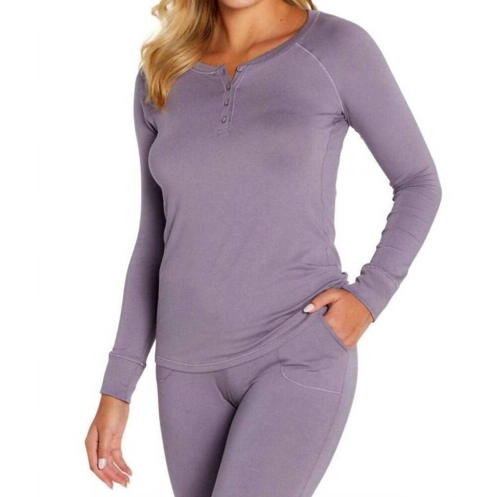 NEW TWELVE EIGHTY EIGHT olivia long sleeve henley tee in heritage